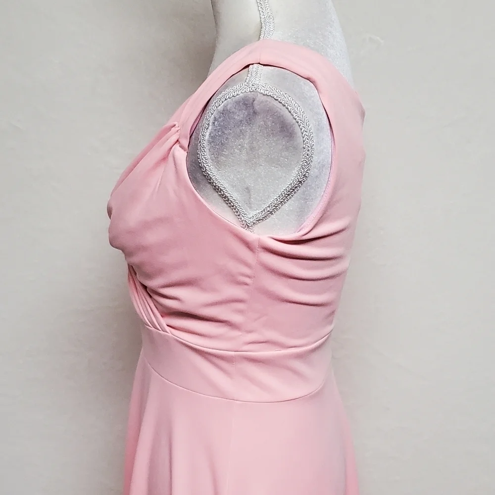 GRACE KARIN Women's Cocktail Bubblegum Pink Sleeveless Wrap V-Neck A-line Dress